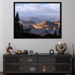 Elk by the Mountains - NicheCanvas