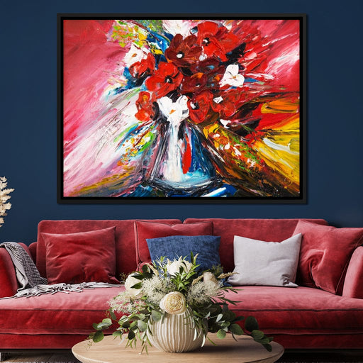 Red Flowers Bouquet Canvas Print