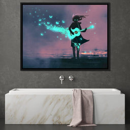 Girl Playing Guitar - NicheCanvas