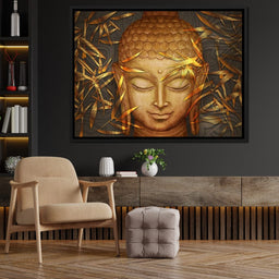 Smiling Golden Buddha - NicheCanvas