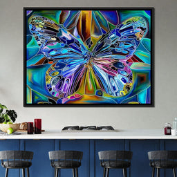 Multicolored Psychedelic Butterfly - NicheCanvas