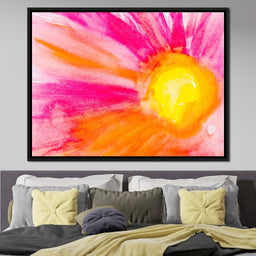 Pink & Orange Watercolor Flower - NicheCanvas