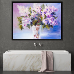 Lilacs in a Vase - NicheCanvas