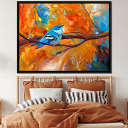 Blue Cerulean Warbler Bird - NicheCanvas