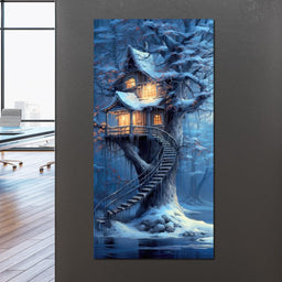 Winter Tree House - TooplesArt - NicheCanvas
