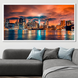 Red Clouds Over New York City - NicheCanvas