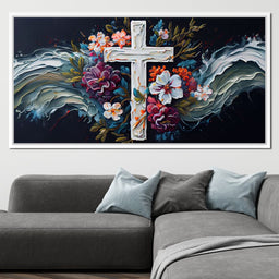 Floral Cross 05 - Neal Hackett  - NicheCanvas
