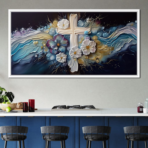 Floral Cross 03 - Neal Hackett Canvas Print