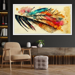 Feathers in Watercolor - NicheCanvas