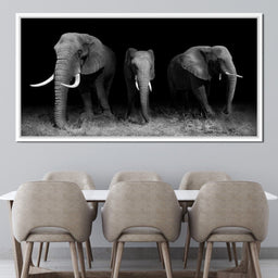 Black and White Elephants - NicheCanvas