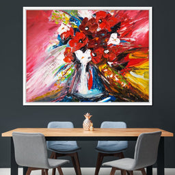 Red Flowers Bouquet - NicheCanvas