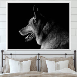 Black and White German Shepherd - NicheCanvas