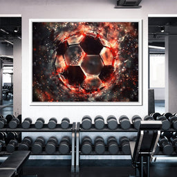 Burning Soccer Ball - NicheCanvas