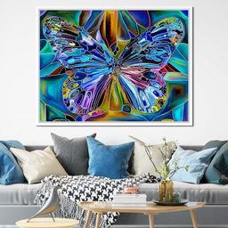 Multicolored Psychedelic Butterfly - NicheCanvas
