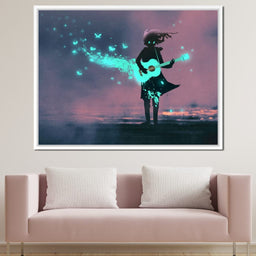 Girl Playing Guitar - NicheCanvas