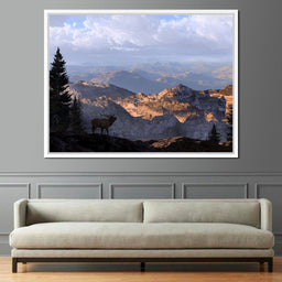 Elk by the Mountains - NicheCanvas