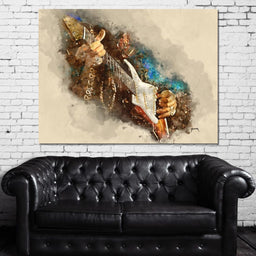 Jimmy Hendrix's Electric Guitar - Abraham Szomor - NicheCanvas