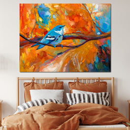 Blue Cerulean Warbler Bird - NicheCanvas