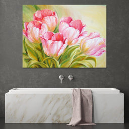 Pink Tulips - NicheCanvas