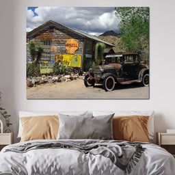Old Car by Route 66 - NicheCanvas