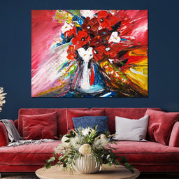 Red Flowers Bouquet - NicheCanvas