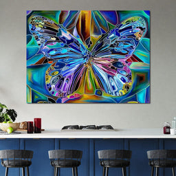 Multicolored Psychedelic Butterfly - NicheCanvas