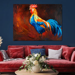Blue Rooster - NicheCanvas