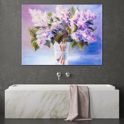 Lilacs in a Vase - NicheCanvas