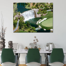 Waterfall on Golf Course - NicheCanvas