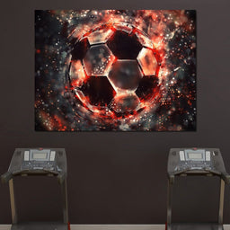 Burning Soccer Ball - NicheCanvas