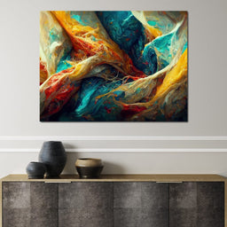 Abstract Colorful Waves - NicheCanvas