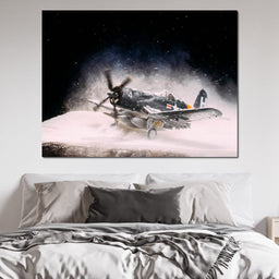 Snowy F4-U Corsair - NicheCanvas