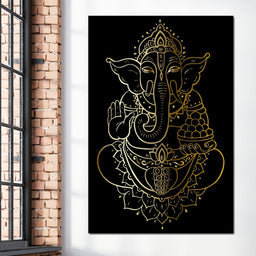 Golden Ganesha - NicheCanvas