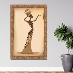 Traditional African Woman With Leopard Dress - NicheCanvas