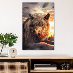 Wolf Sunset - Zenzdesign - NicheCanvas