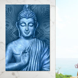 Blue Meditating Buddha - NicheCanvas