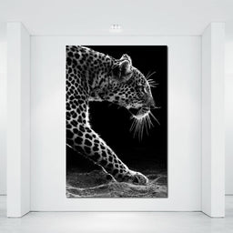Black and white Leopard - NicheCanvas