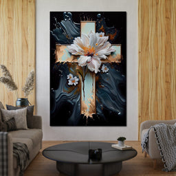 Floral Cross 02 - Neal Hackett  - NicheCanvas