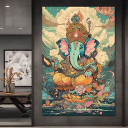 Joyful Lord Ganesh - NicheCanvas