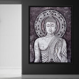 Grey Stone Buddha - NicheCanvas