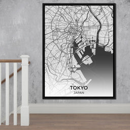 Map of Tokyo, Japan - NicheCanvas