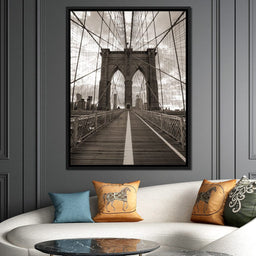 Brooklyn Bridge in Black & White - NicheCanvas