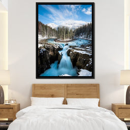 Snowy Sunwapta Falls - Lucas Moore - NicheCanvas