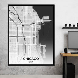 Map of Chicago, USA - NicheCanvas