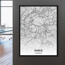 Map of Paris, France - NicheCanvas