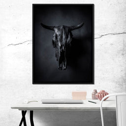 Black Bull Skull - NicheCanvas