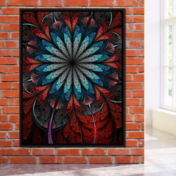  Red Shade Fractal Flower - NicheCanvas