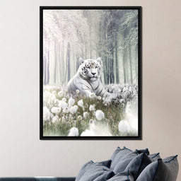 White Tiger Flowers - Zenzdesign - NicheCanvas