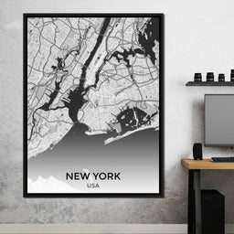 Map of New York City, USA - NicheCanvas