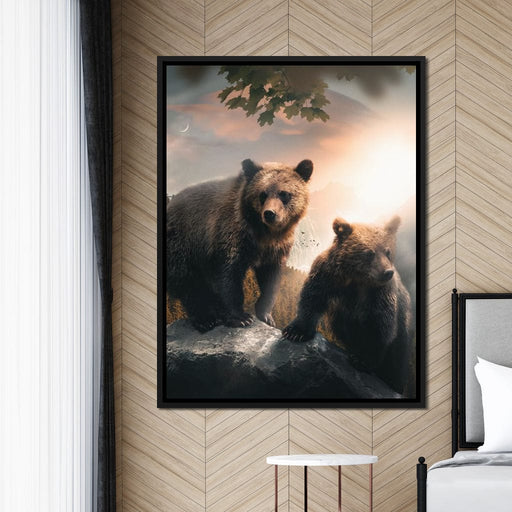 Bear Salmon Fishing – enchanting canvas wall art – Photowall